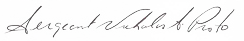 Sergeant Nicholas Proto Signature